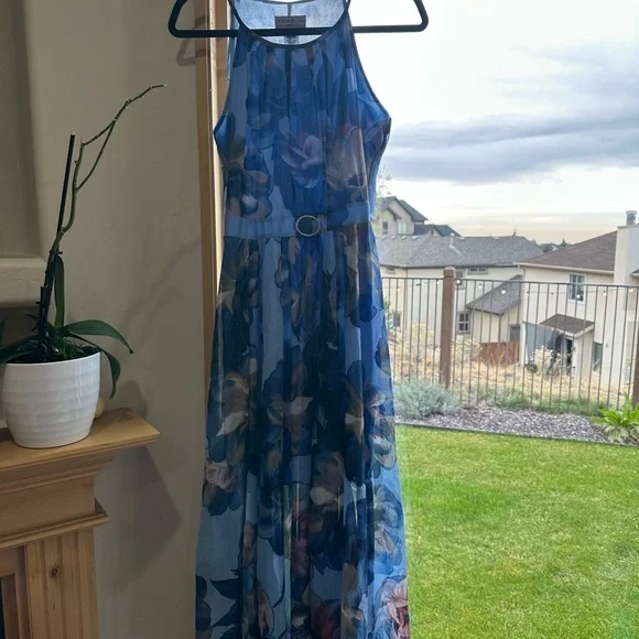 Alexa B Nites Women's Elegant Blue Midi Dress - Picture 2 of 4